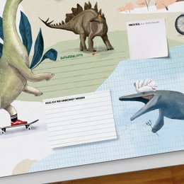 Schreibtischunterlage Dinos – Kritzelblock mit T-Rex & Co.