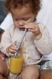SILICONE STRAW MIX LILA/GREY/YELLOW