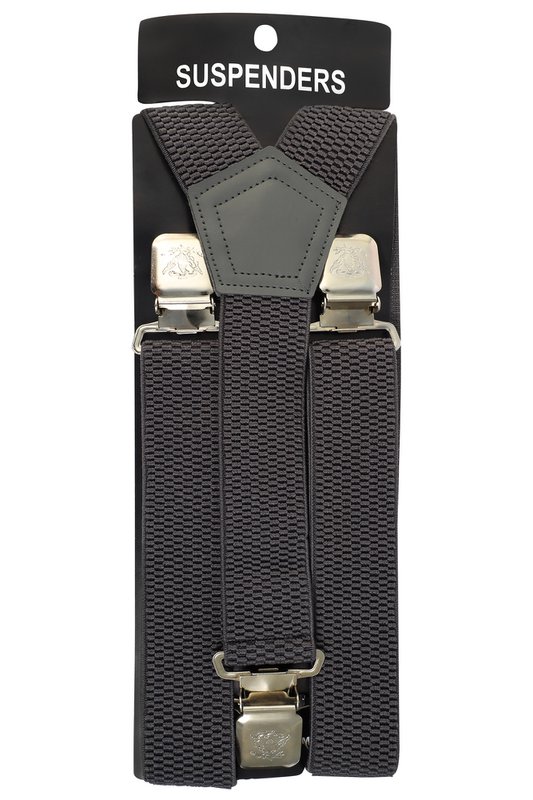Suspenders, 90 cm, elastic, gray