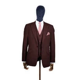 Dusty pink knitted tie and pocket square set