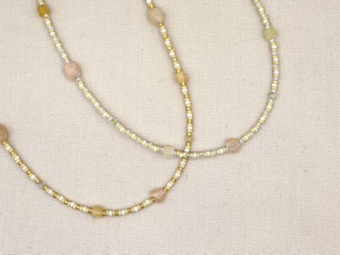 Ketting Kirana gele aventurijn, zilver of goud roestvrijstaal