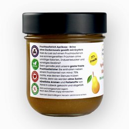 Fruchtaufstrich ZUCKERFREI Aprikose Birne 77% Frucht
