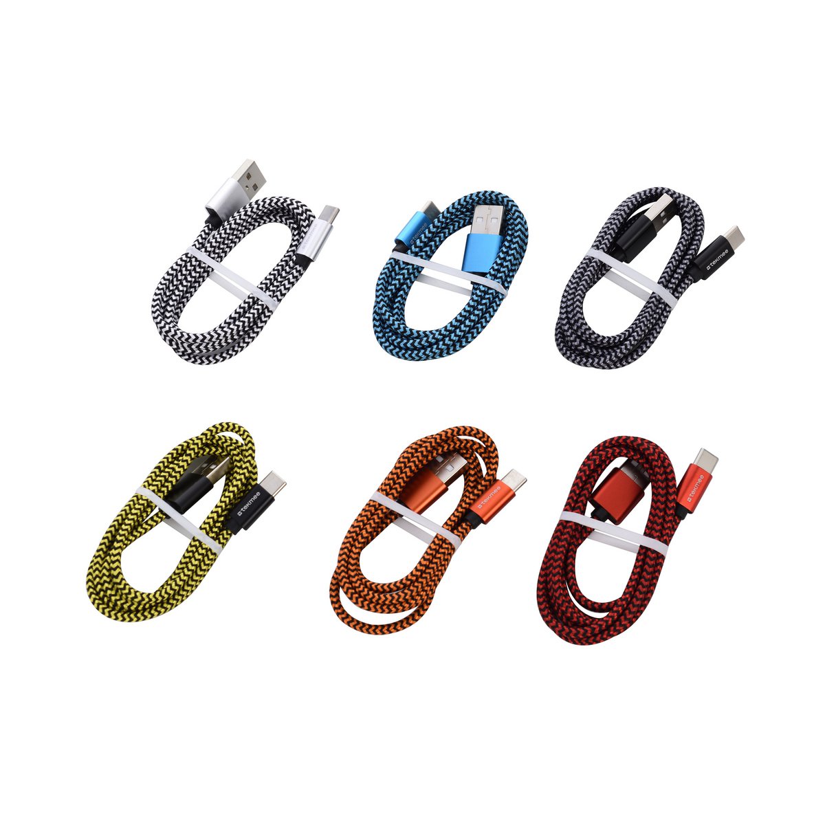 Tekmee 1 m Typ-C-Nylon-geflochtene runde Kabine