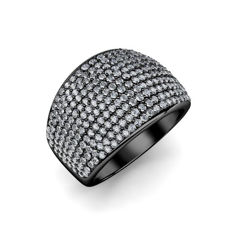 Bague Glamour Metal – Argenté und Gris Anthrazit