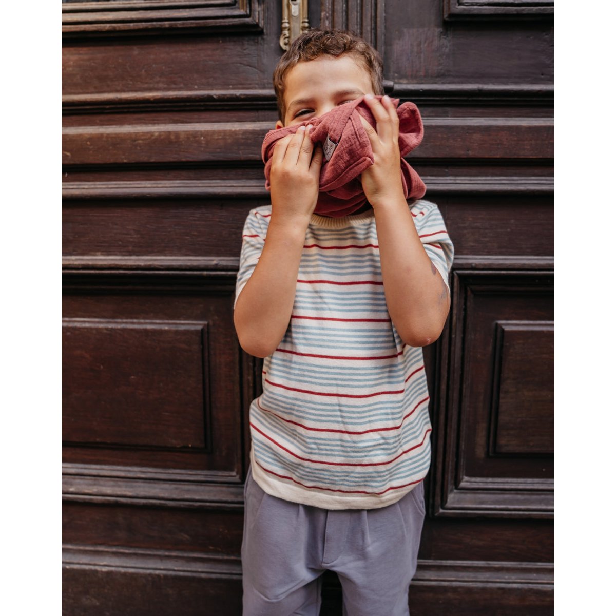Écharpe enfant en mousseline • Vieux rose