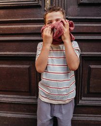 Écharpe enfant en mousseline • Vieux rose