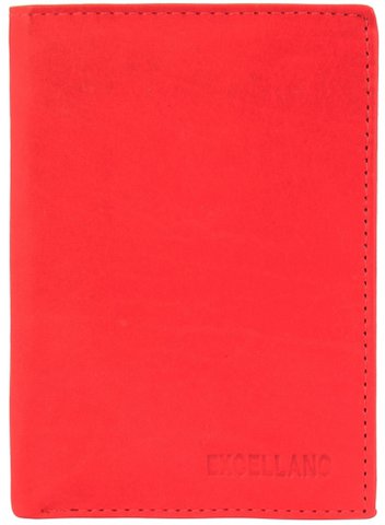 Excellanc portemonnee van echt leer in het rood