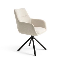 Drejelig - Spisestuestole med armlæn sæt af 2 - Olivia - Beige - Stof