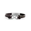 Frank 1967 7FB-0297 Leren Armband met Staal Elementen Infinity 1,5 x 2 cm - Heren - Lengte 20 + 1 cm - Donkerbruin