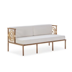 BANK 152X76X65 TEAK HOUT/WITTE STOF TH2704700