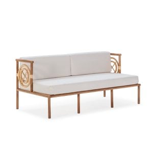 SOFA 152X76X65 TEAK WOOD/WHITE FABRIC TH2704700
