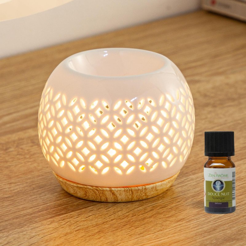 Kominek do perfum z serii Céramy – Qianbi – Lakierowany ceramiczny świecznik – Dyfuzja zapachowych wosków, olejków eterycznych – Dekoracyjny pomysł na prezent