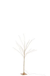 J-Line décoration Arbre Nu - métal - doré - moyen - lumières LED