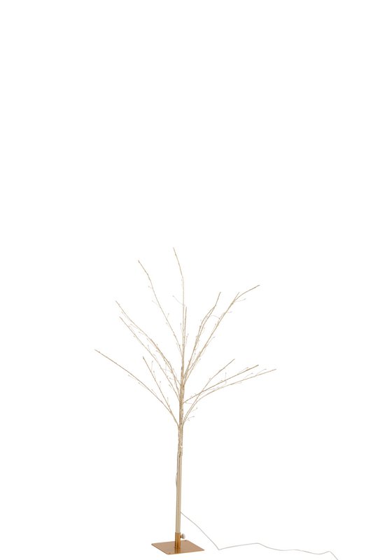 J-Line décoration Arbre Nu - métal - doré - moyen - lumières LED