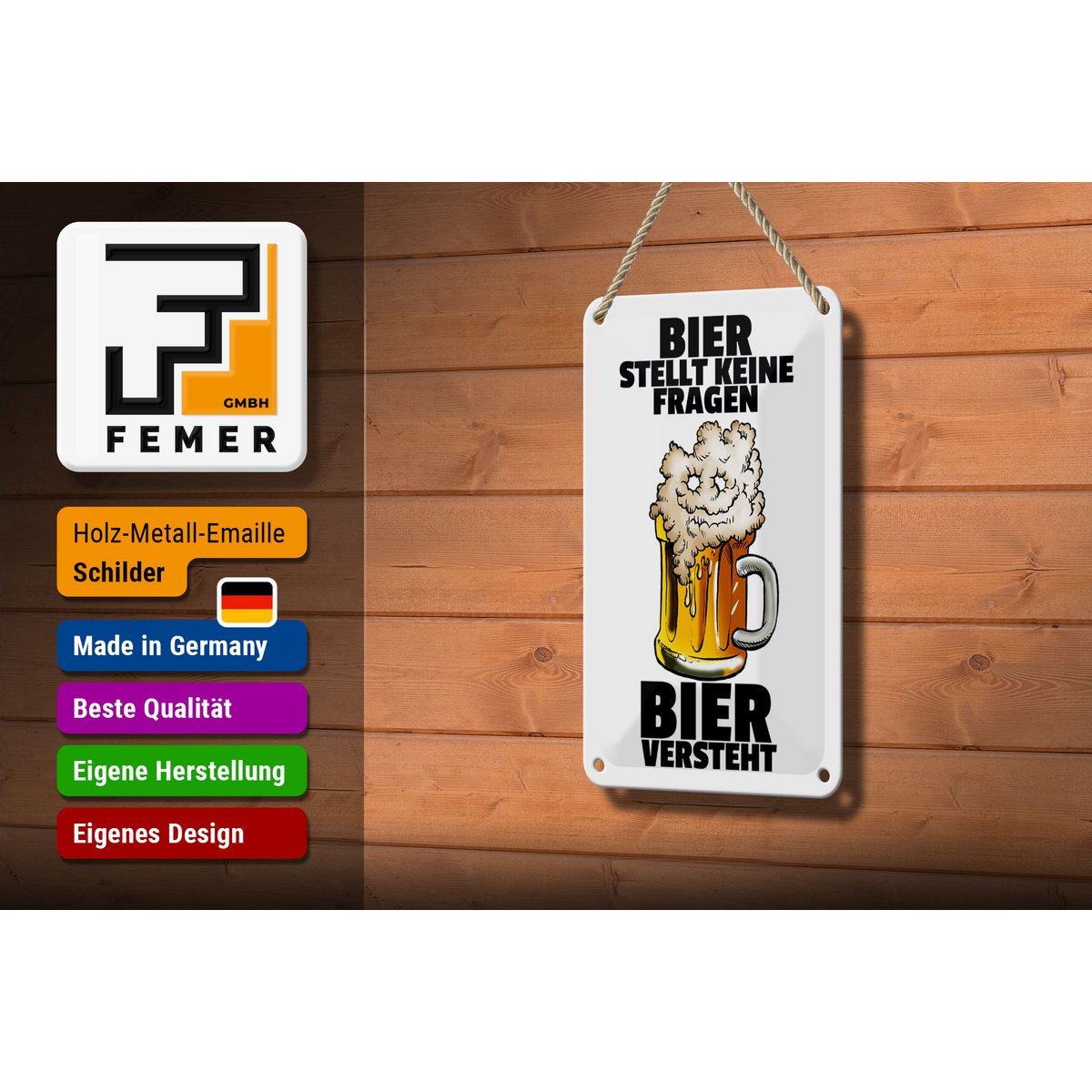 Tin sign alcohol 12x18cm beer asks no questions decoration