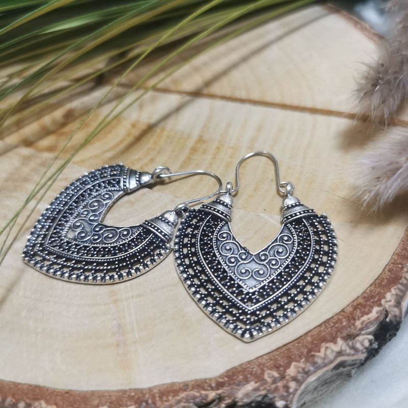 Boho øreringe Ayla vintage sølv