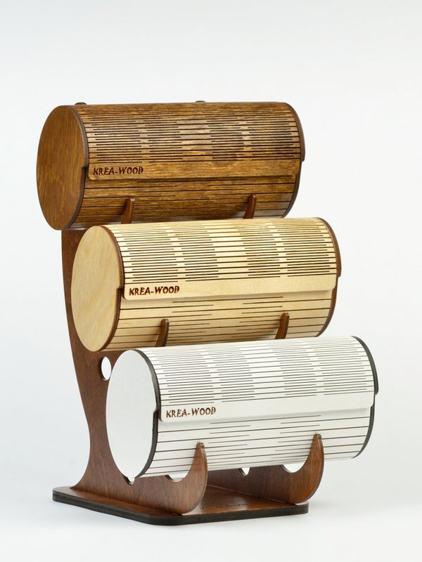 Krea-Wood handmade glasses case made of birch wood with magnets. Brown colour