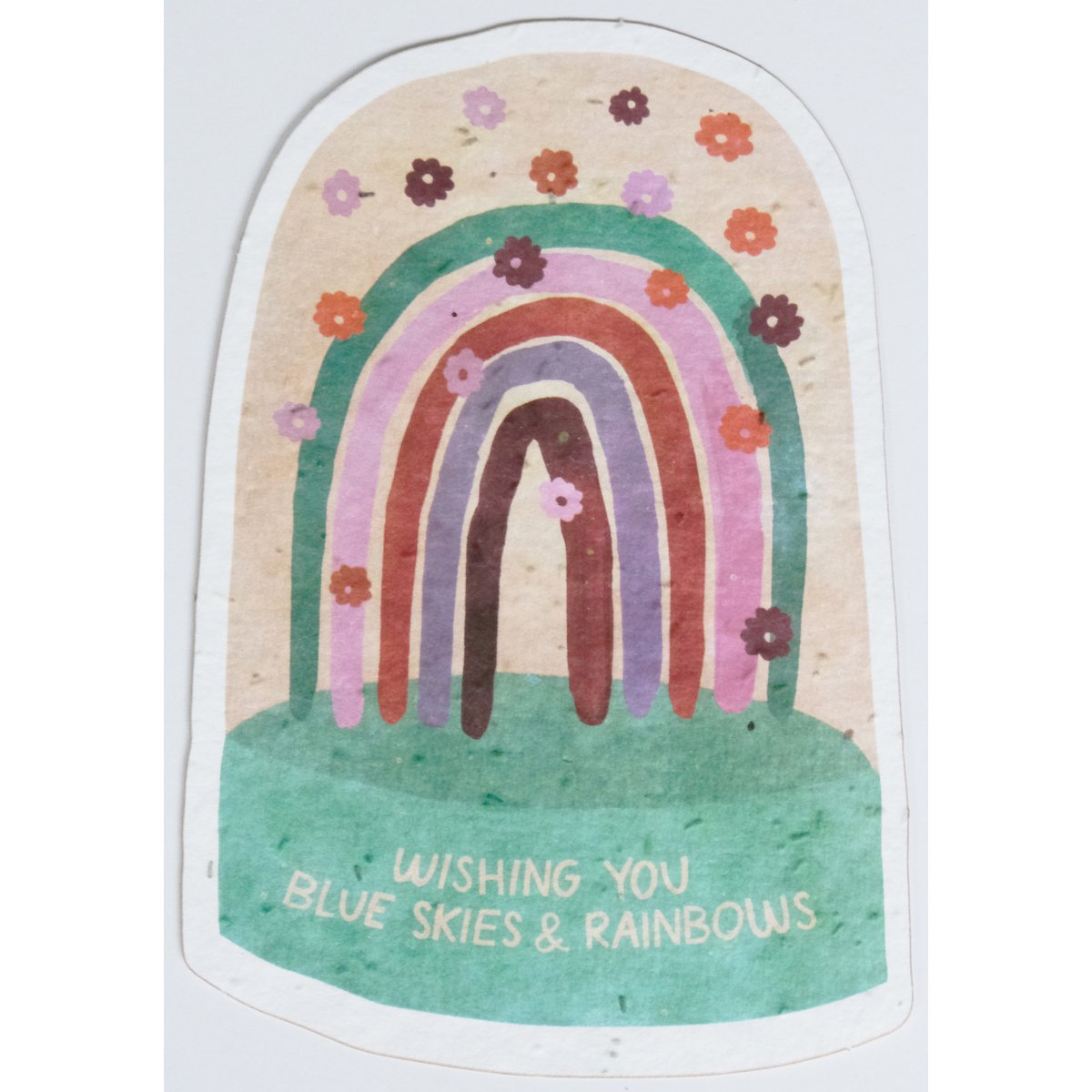 Send & Grow postcard - Blue skies and rainbows