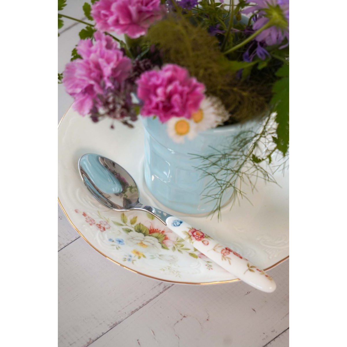 Petite cuillère jardin d'anglais 14 cm Isabelle Rose