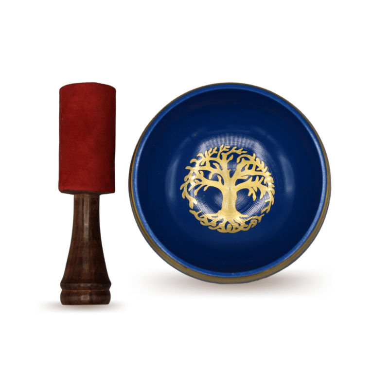 Singing bowl blue Tree Of Life 9 cm set of 4