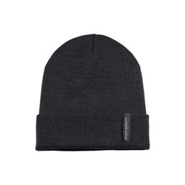 RB5005K | Unisex Cap in Tubular Stockinette Knit CIMONE Wool Blend Made in Italy. Anthracite colour. One size