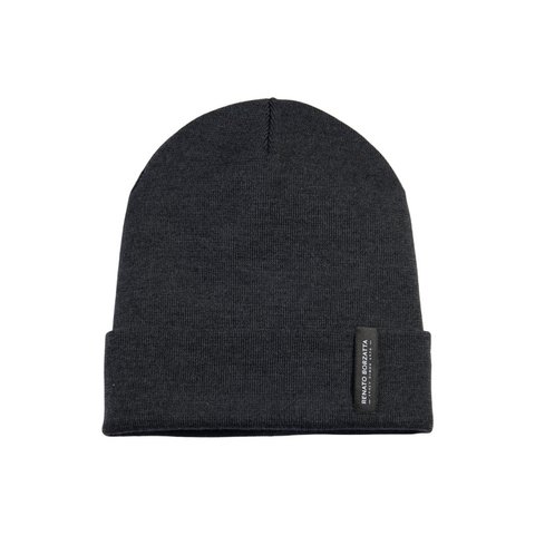 RB5005K | Unisex-Mütze aus röhrenförmigem Glattstrick aus CIMONE-Wollmischung, hergestellt in Italien. Farbe Anthrazit. Einheitsgröße