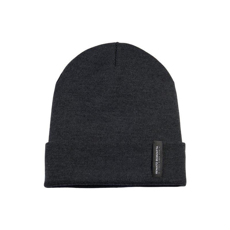 RB5005K | Unisex Cap in Tubular Stockinette Knit CIMONE Wool Blend Made in Italy. Anthracite colour. One size