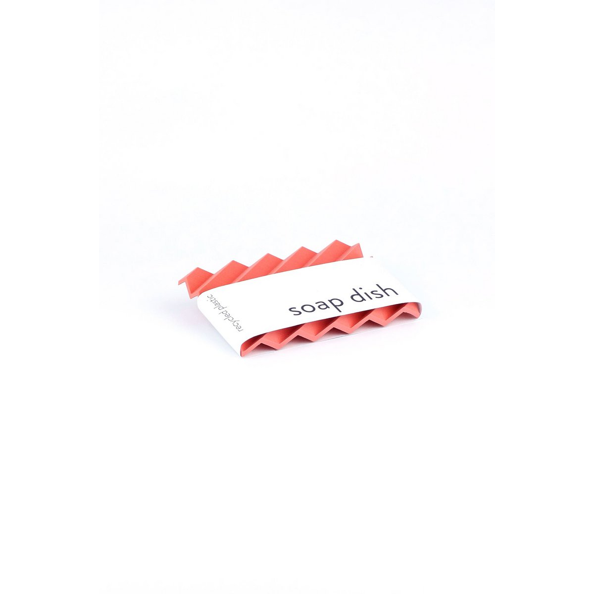 Soap dish made from recycled PET coral red cascade