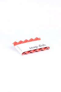 Soap dish made from recycled PET coral red cascade