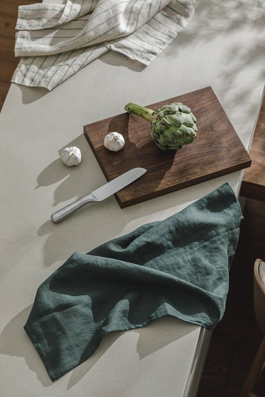 Paño de cocina / Verde bosque, 100% lino