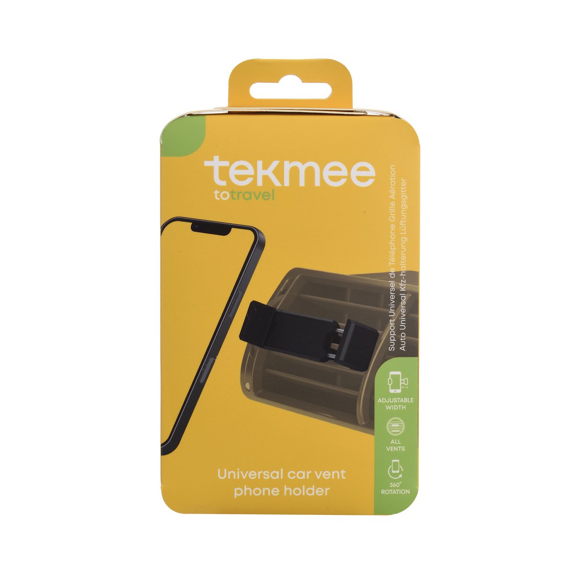 Universal phone holder for car air vent - Extendable up to 89mm