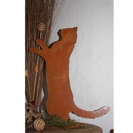 Patina cat "Feline" | on floor plate | Metal home and garden decoration figure