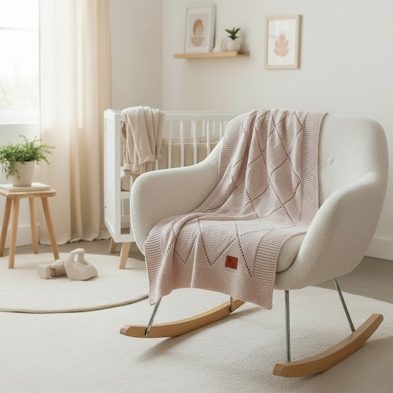 Nuvinokids® Coperta per neonati Crema Cuori