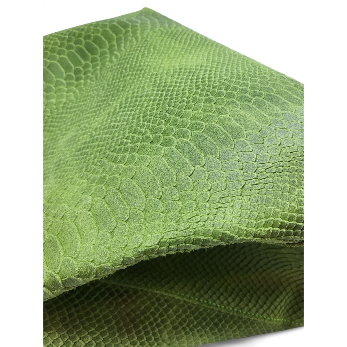LOLA – Italian Python-Embossed Leather Bag – Grass Green