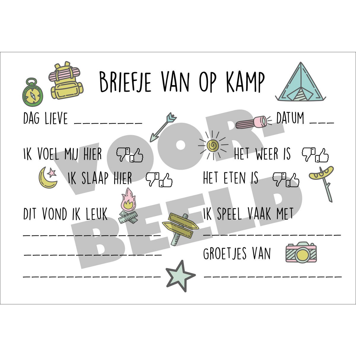 Camp tickets 'Let' | set of 8