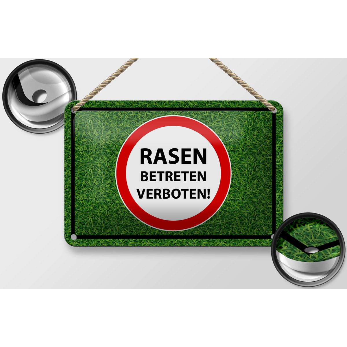 Tin Sign Notice 18x12cm Lawn No Trespassing Decoration