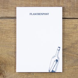 Kladblokbericht in een fles