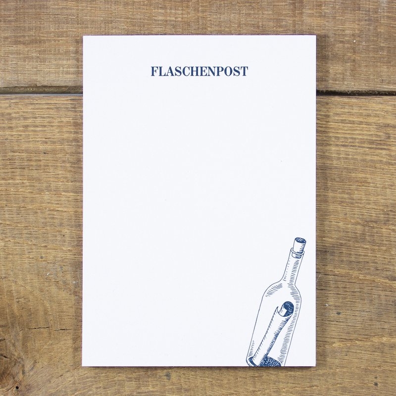 Kladblokbericht in een fles