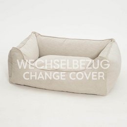 Wechselbezug Hundebett Box Bett Chelsea Cord gravel