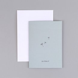 A simple, minimalist condolence card with the text "In Deepest Sympathy" and a delicate dandelion design.