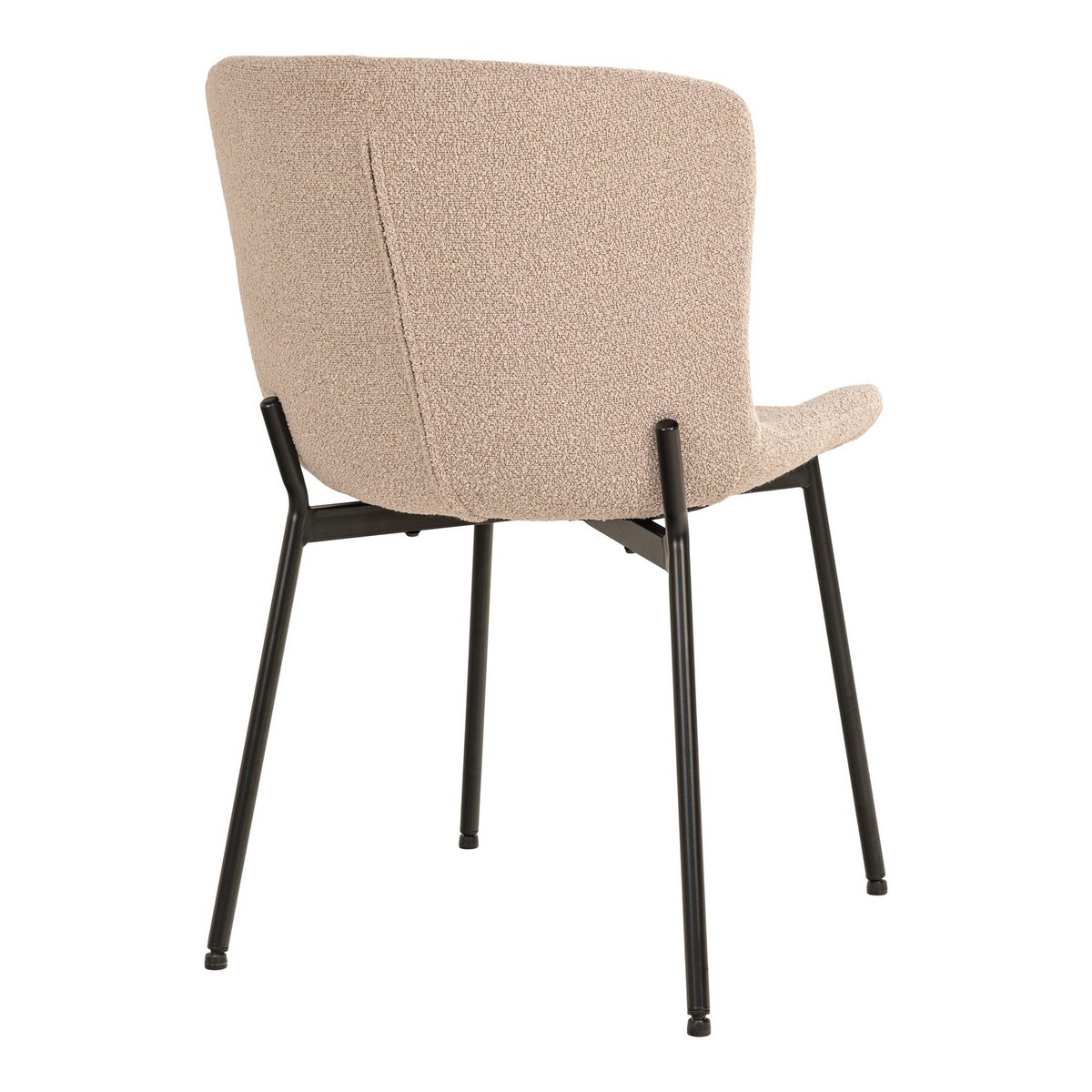 Maceda Dining Chair - Beige Bouclé, Black Legs - Set of 2