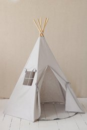 Tipi-Zelt aus Leinen „Pigeon Grey“