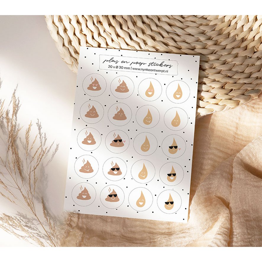 Stickervel A5 | Zindelijkheid | Plassie en poepie | 20 stuks