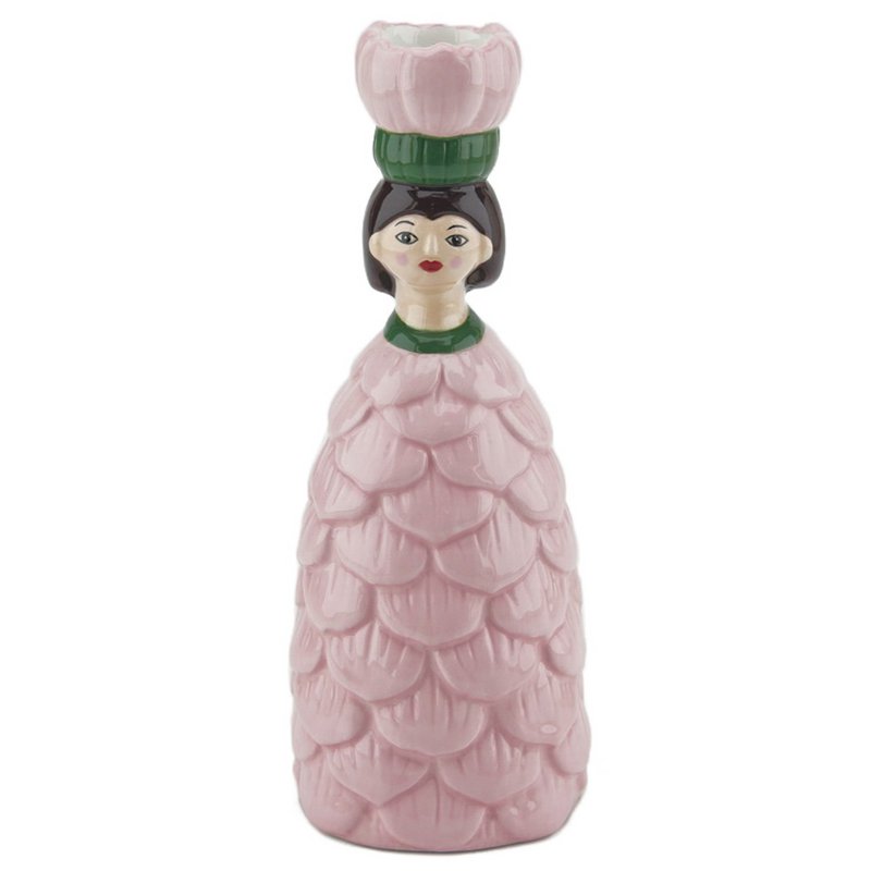 Candle stand woman flower