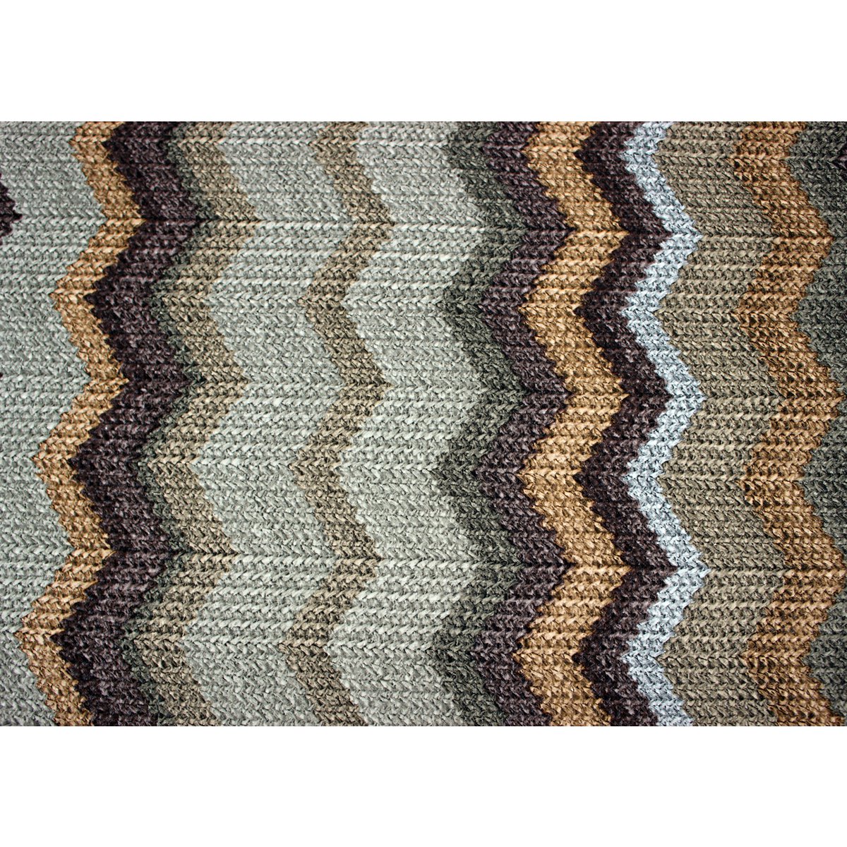 Plateau rectangulaire avec motif zigzag marron et poignées