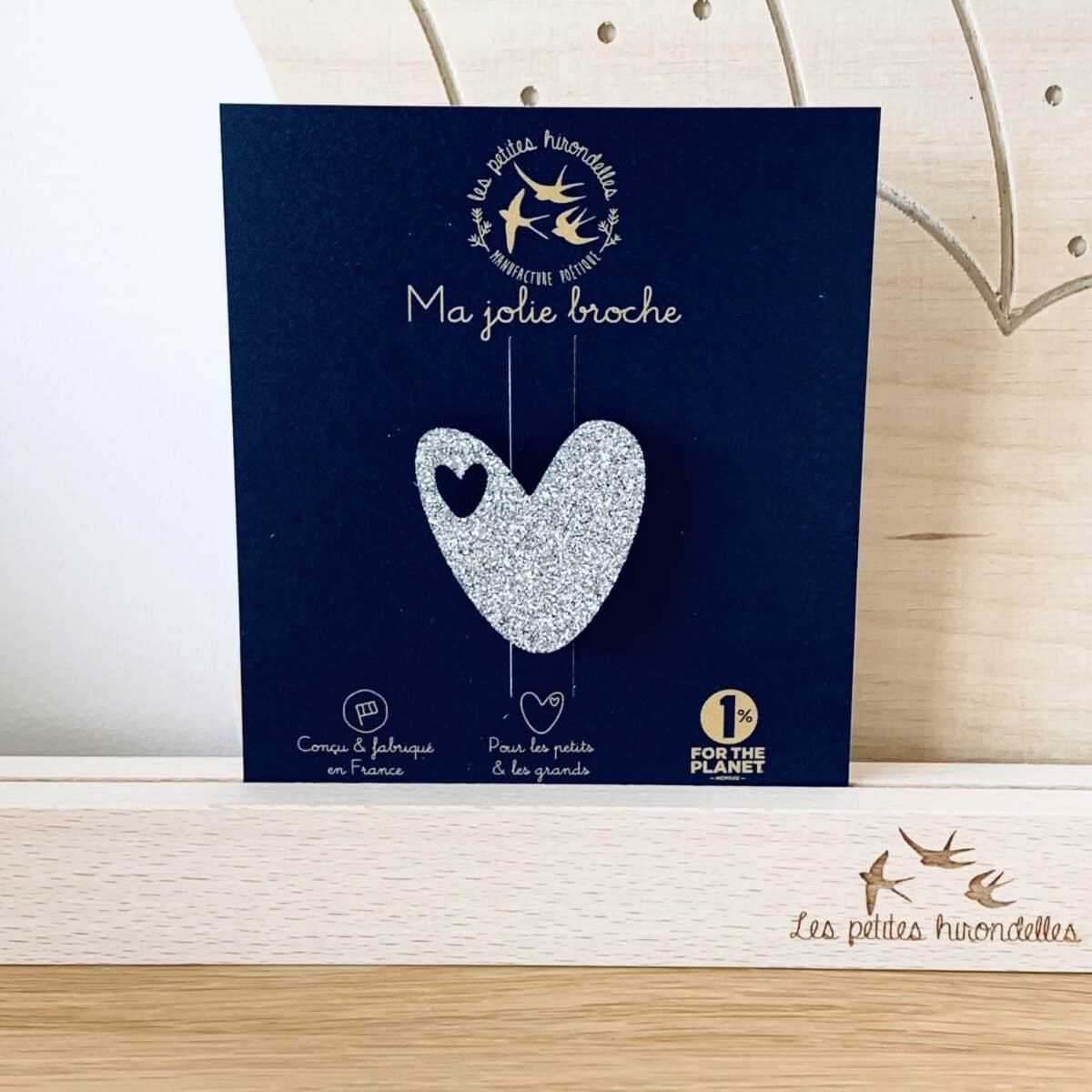 Glitter brooch - Heart