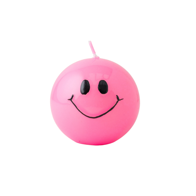 Smiley-Kerze – 7,5 cm – Pink