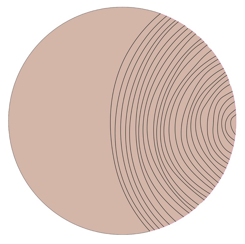 Wall circle boho old rose