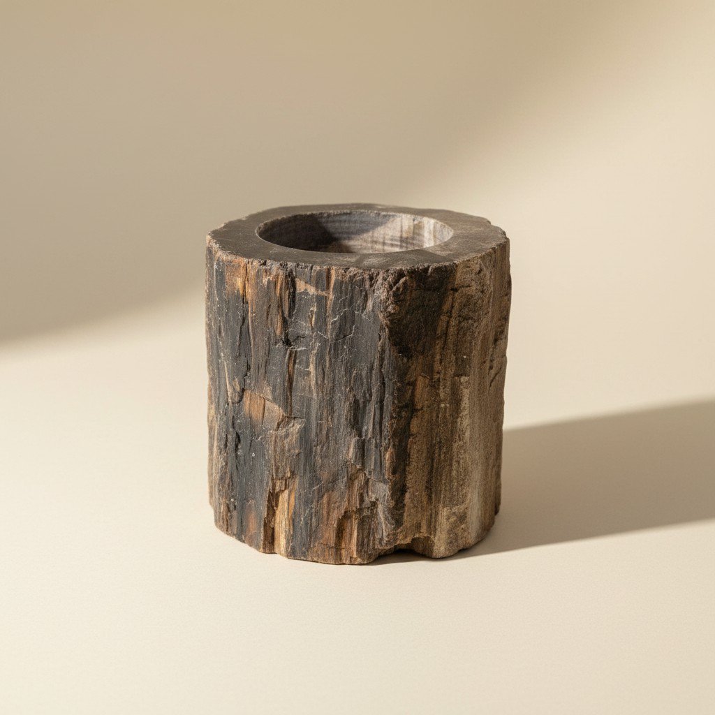 Petrified Wood Tealight Holder
