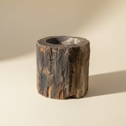 Petrified Wood Tealight Holder